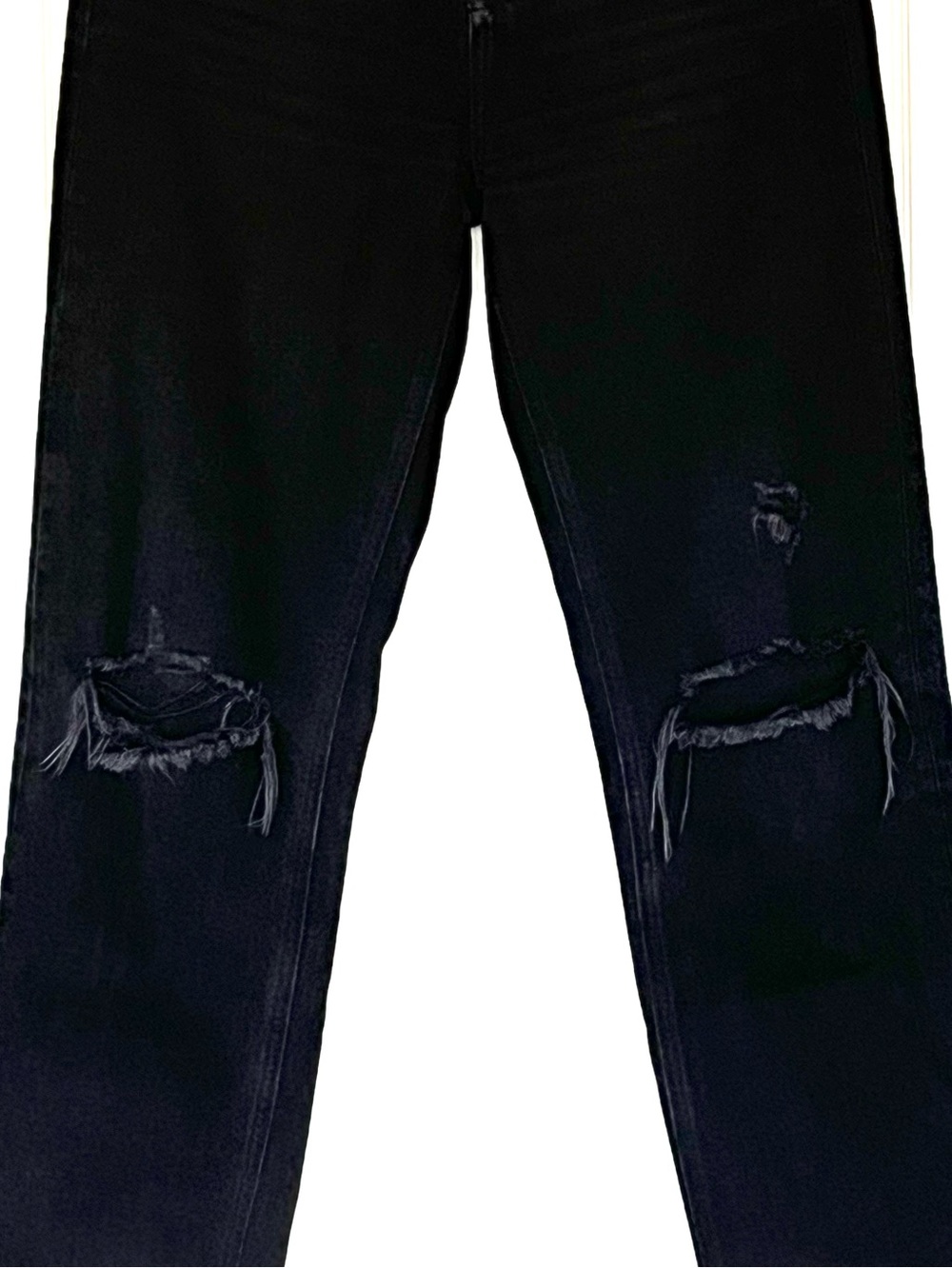 Aritzia Denim Forum The Joni High Rise Loose Black Distressed Jeans Size 24 - Picture 14 of 16